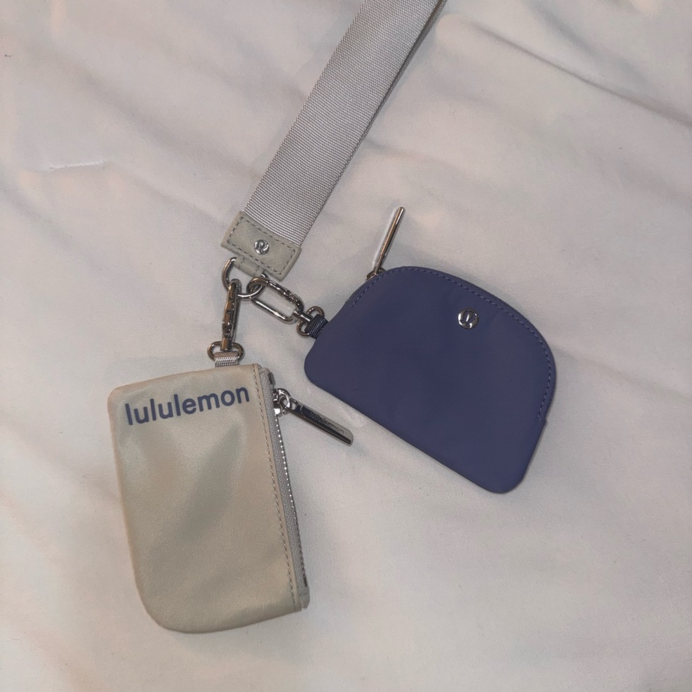 lululemon athletica Cream and Blue Wristlet Set
